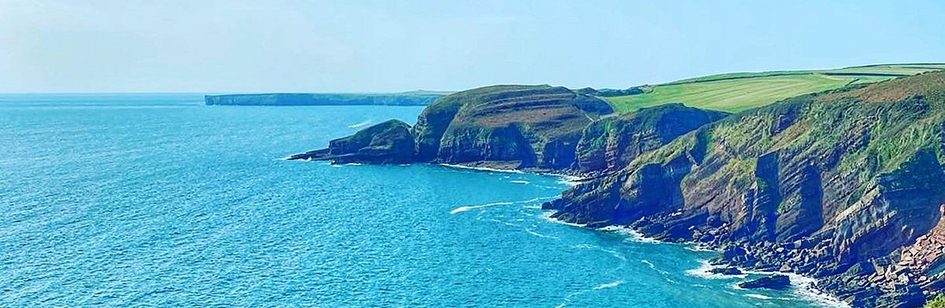 A view of the Pembrokeshire coastal path and sea
